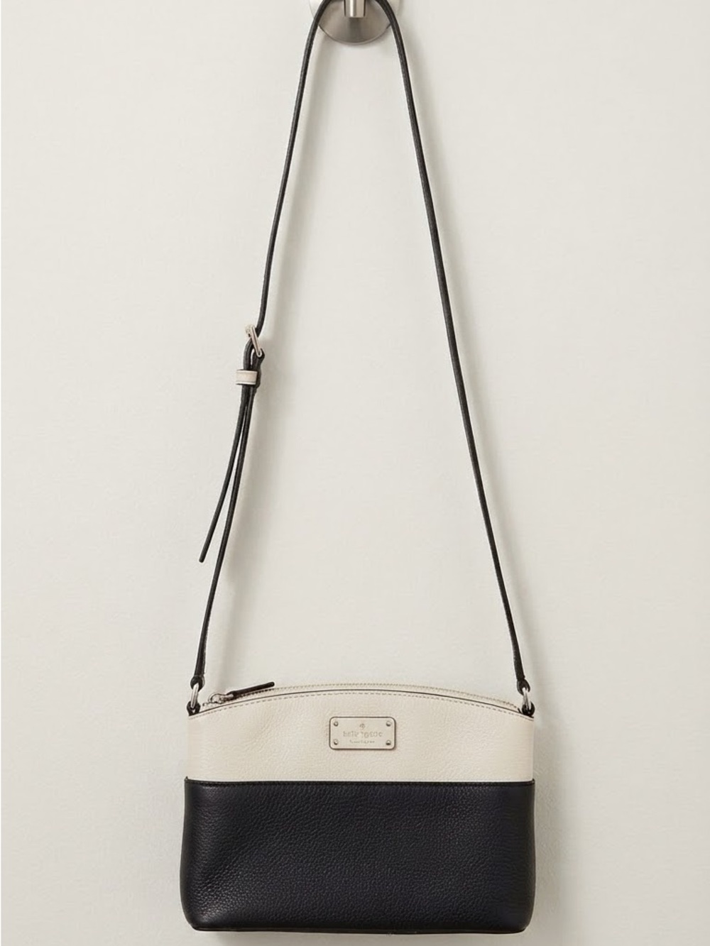 Kate Spade Black & White Genuine Leather Crossbody Bag